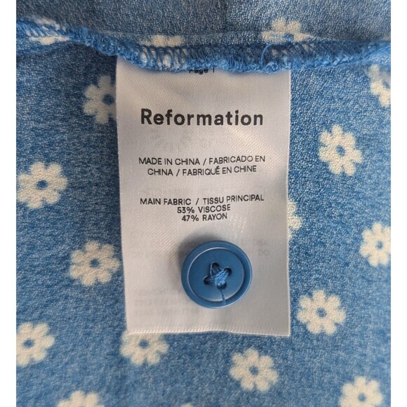 Reformation Rilynn Dress Women's Size 4 Jimmy Blue Daisy Floral Print Mini Dress - Picture 3 of 6